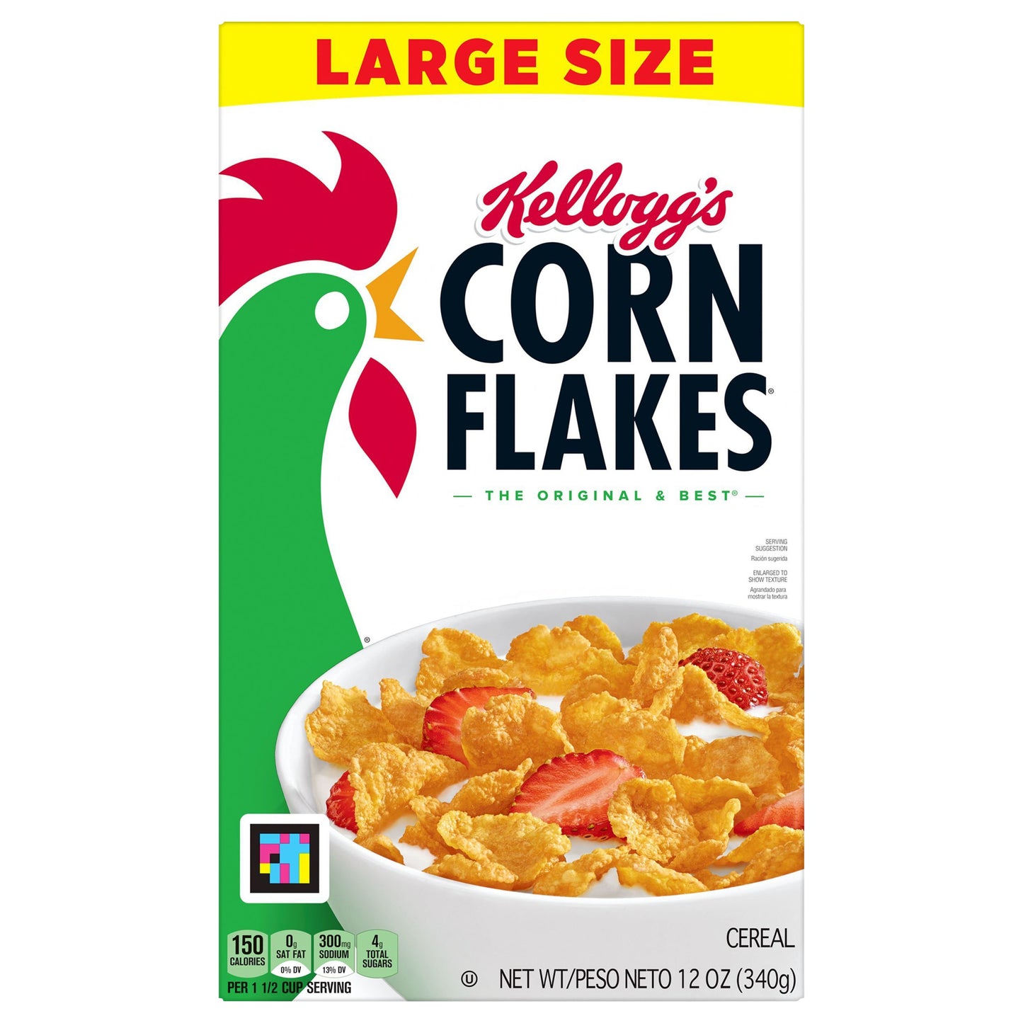 Kellogg's Corn Flakes Breakfast Cereal Original, 12 oz