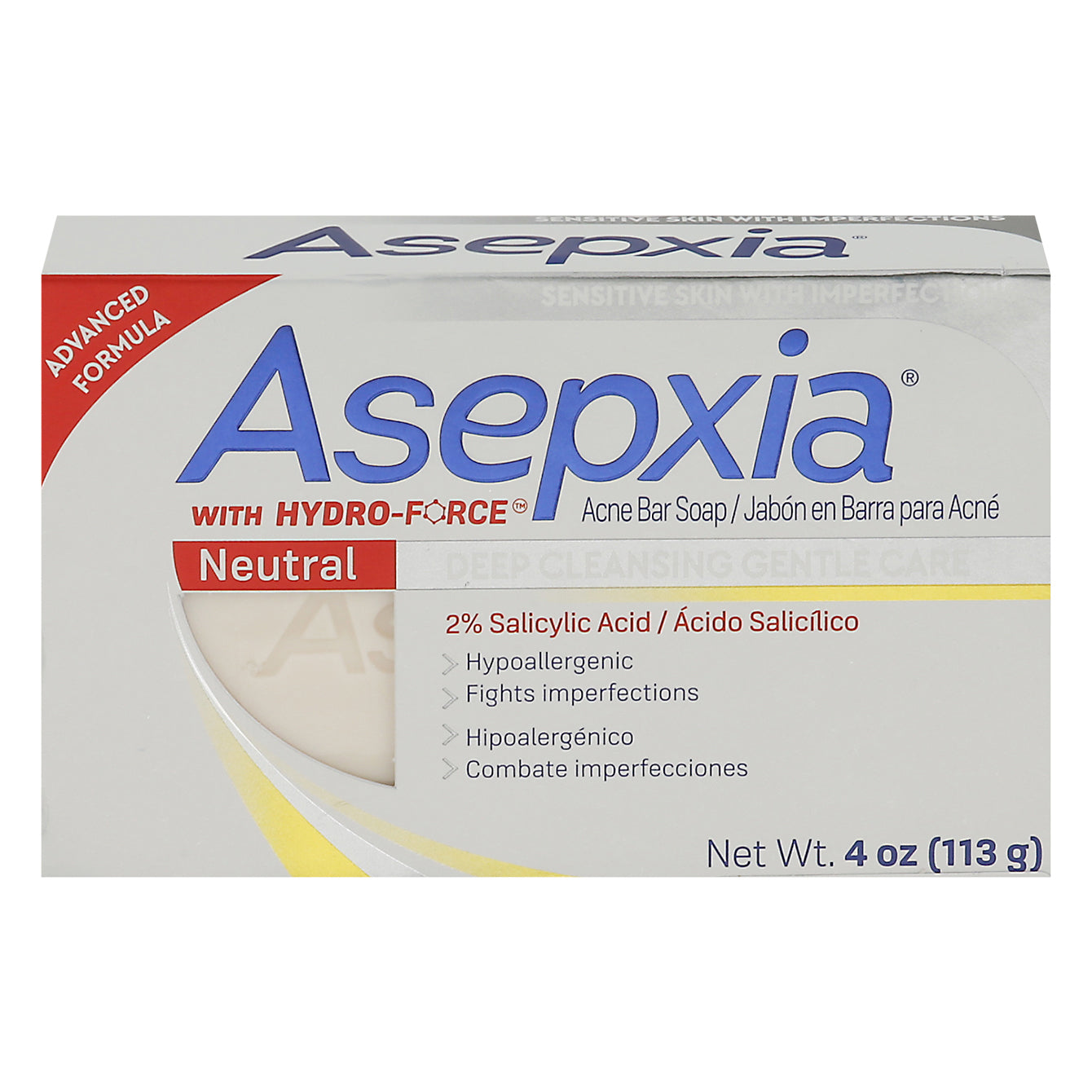 Asepxia Neutral Acne Bar Soap with Hydro-Force 4 oz