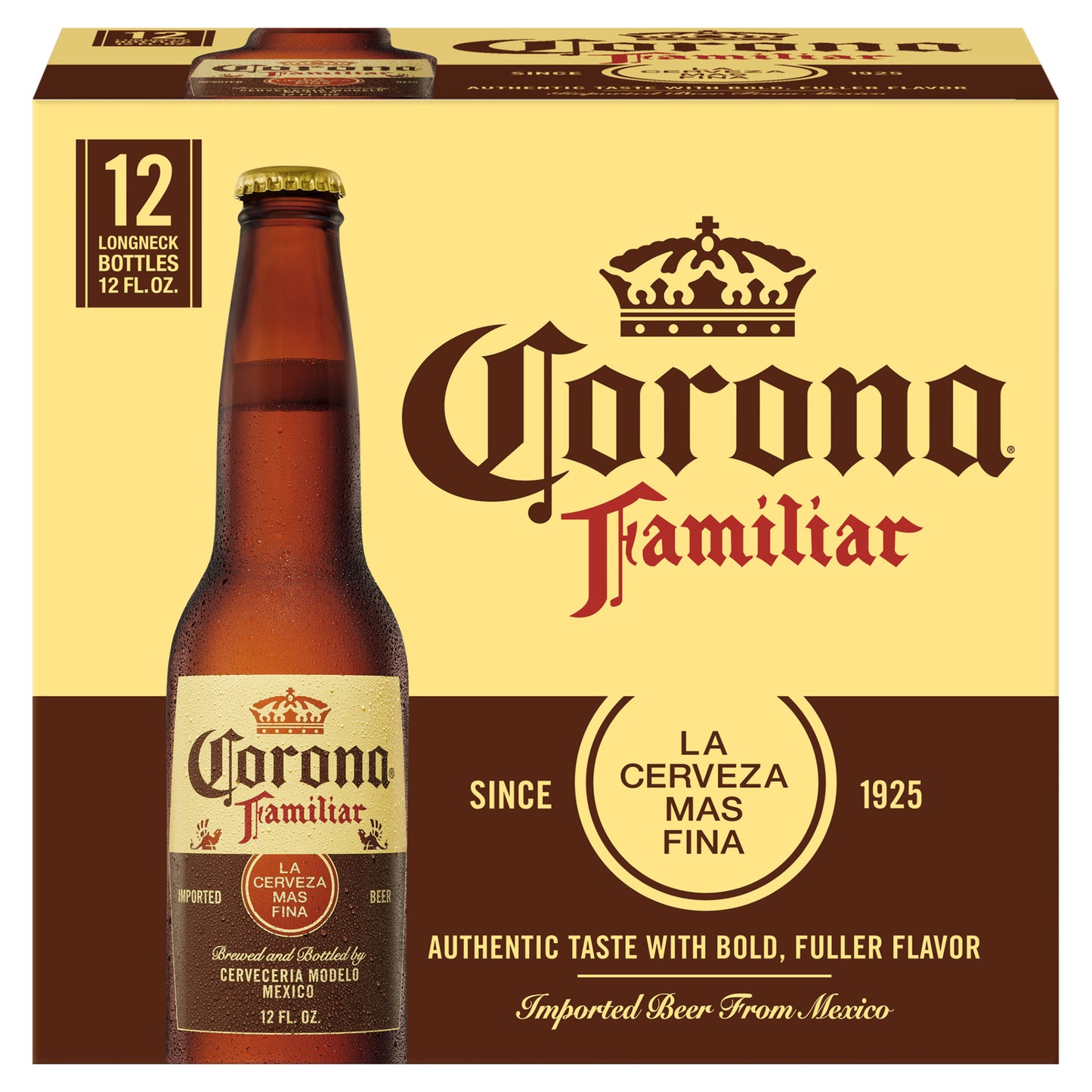 Corona Familiar Mexican Lager Beer, 12 pk 12 fl oz Bottles, 4.8% ABV