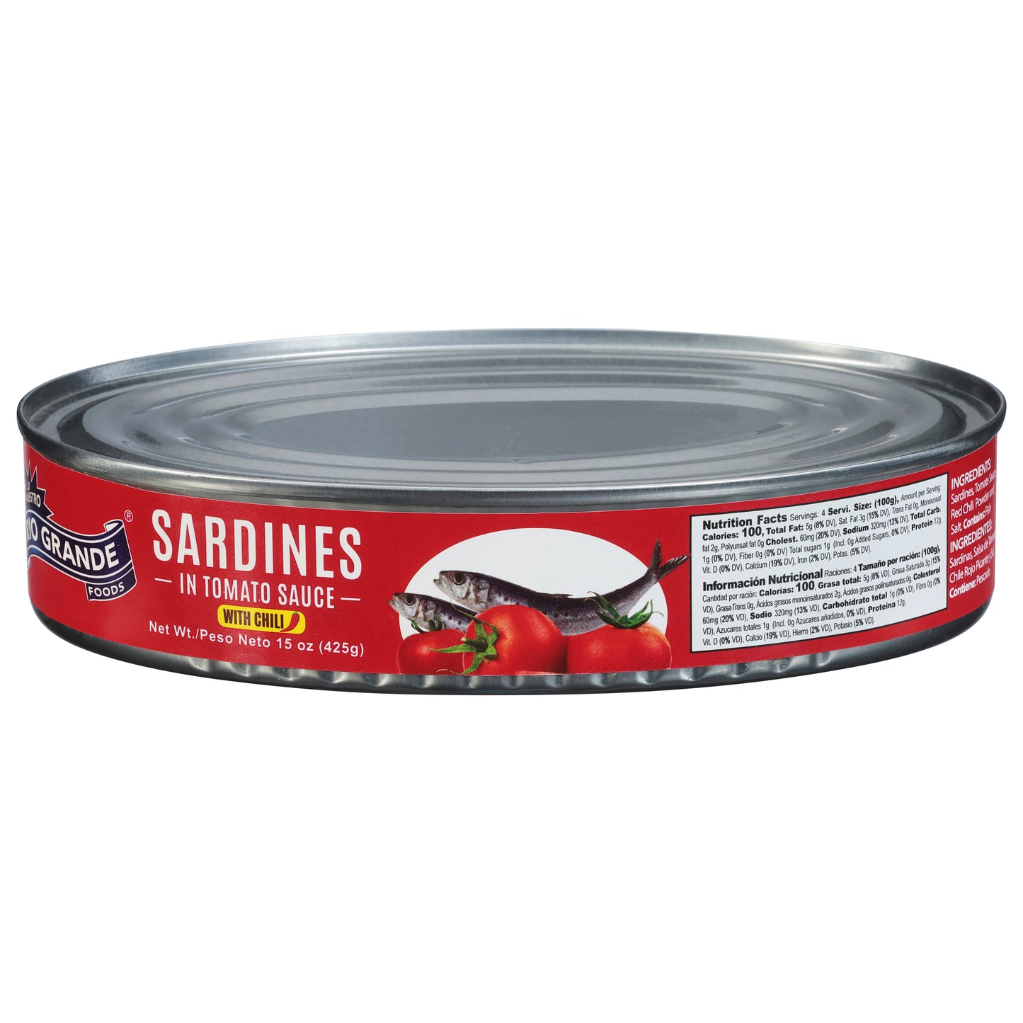 Rio Grande Foods with Chili Sardines in Tomato Sauce 15 oz