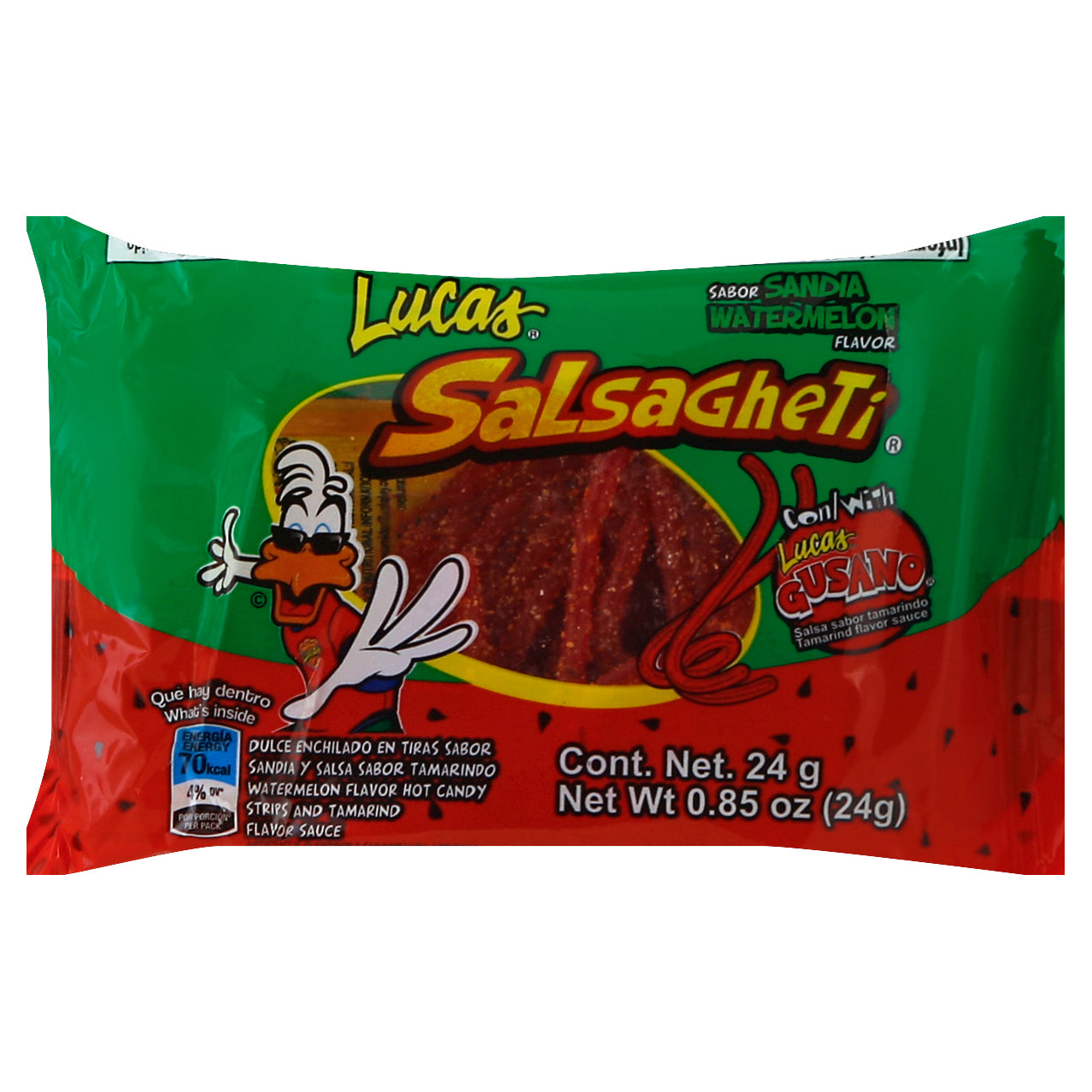 Lucas Candy Strips Watermelon Flavor 0.85 oz