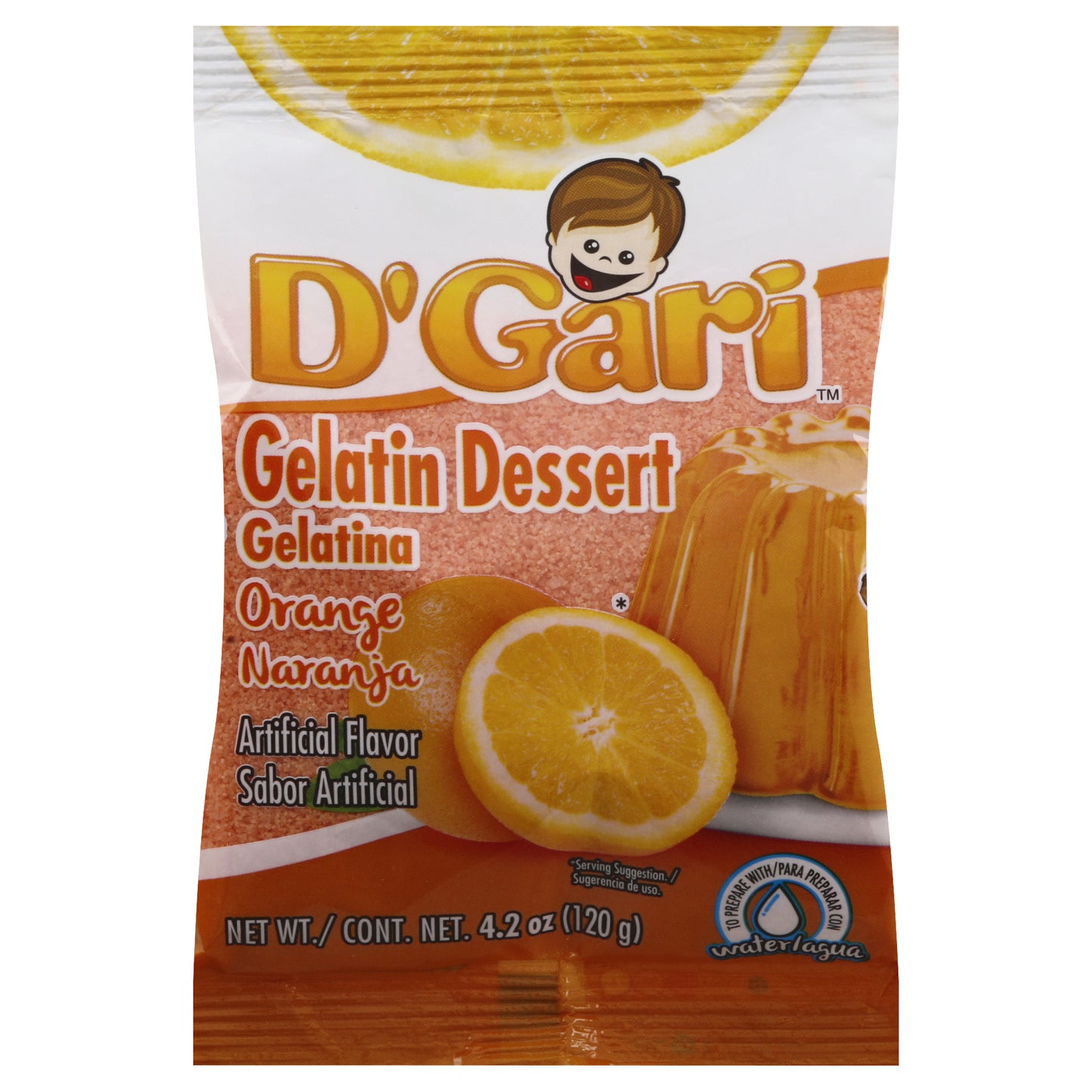 D'Gari Orange Gelatin Dessert 4.2 oz