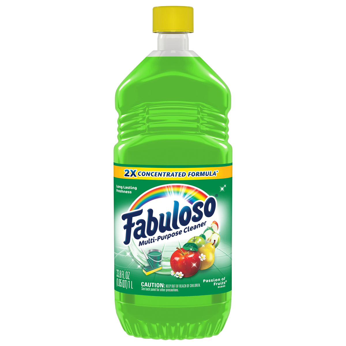 Fabuloso Multi-Purpose Cleaner, 2X Concentrated Formula, Passions of Fruit Scent, 33.8 Oz.