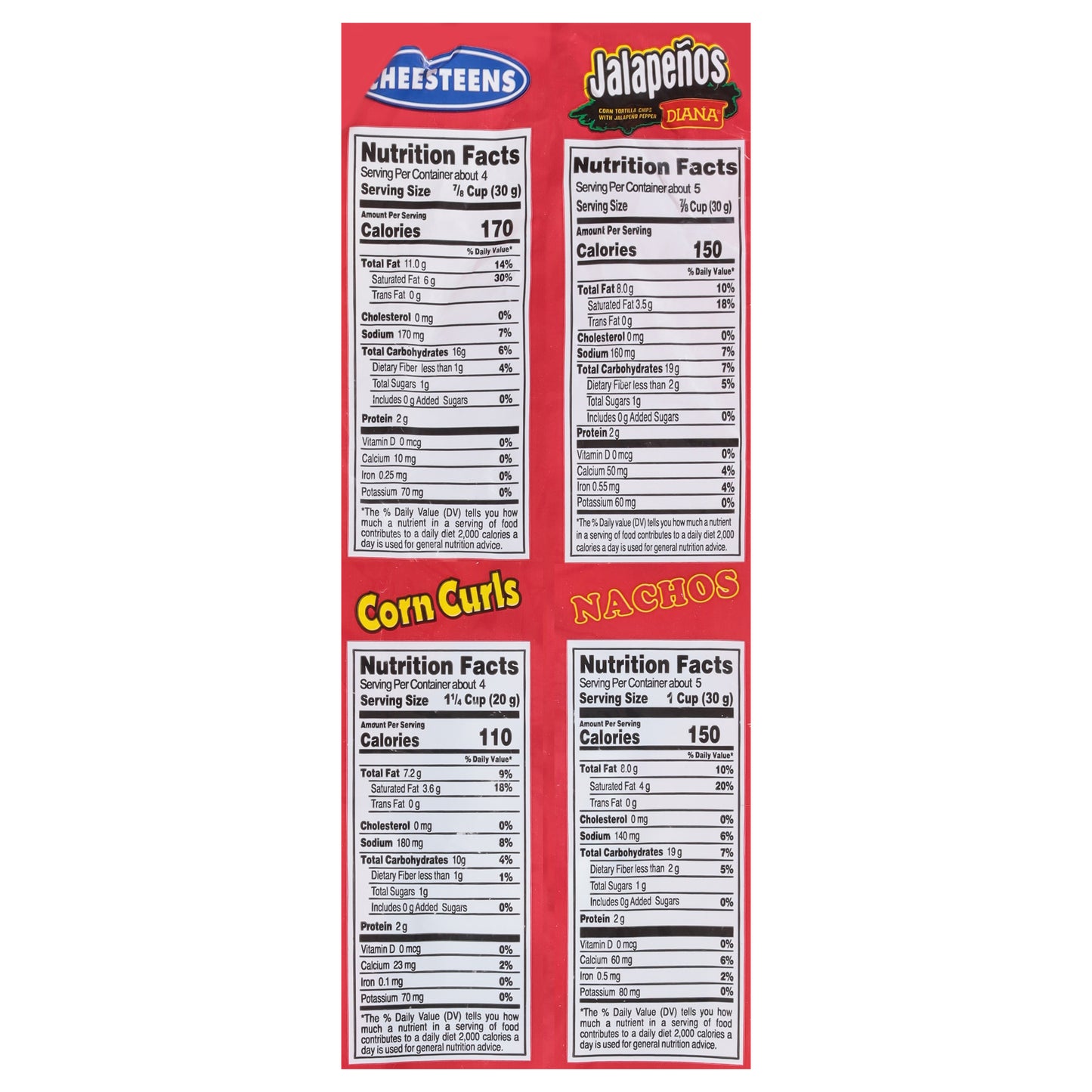 Diana Assorted Snacks Family Mix 18 Bags