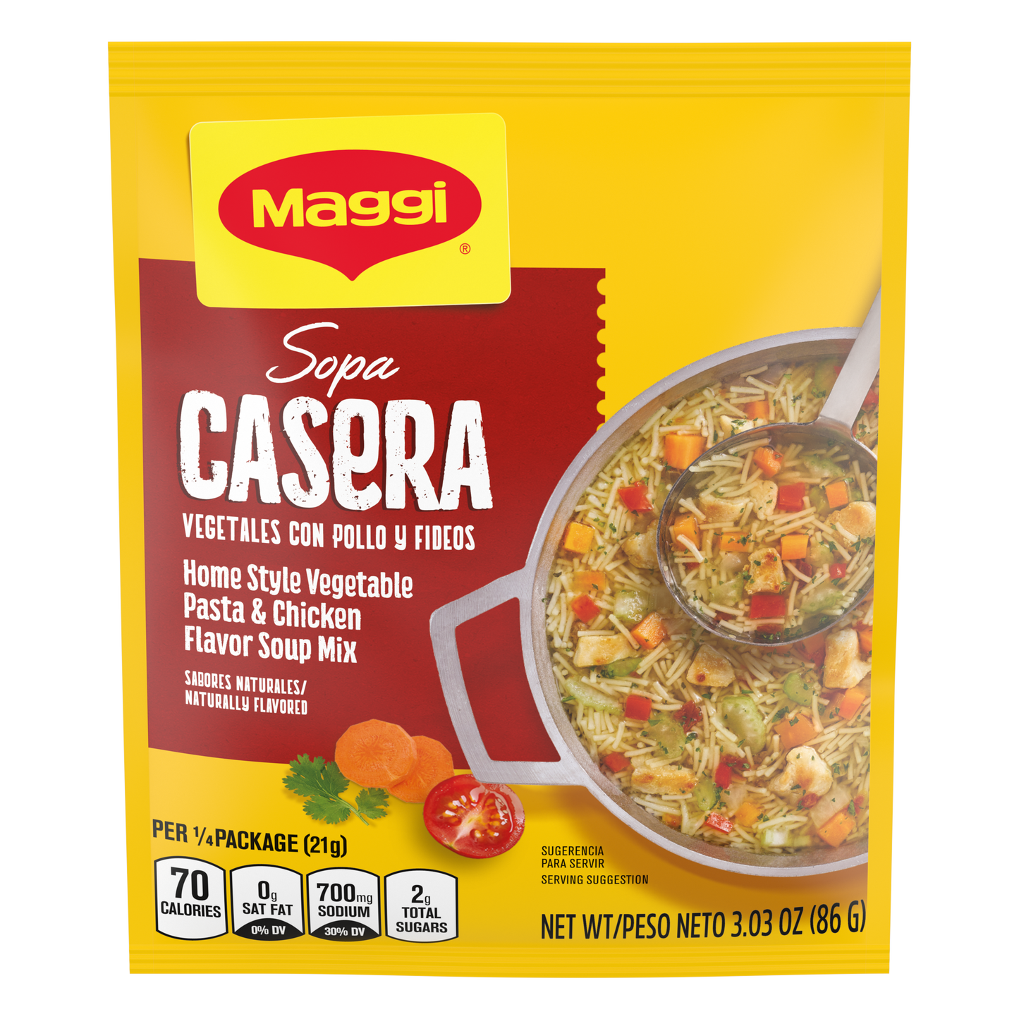 MAGGI SOPAS CASERAS Sopa deshidratada de pollo 3.03oz