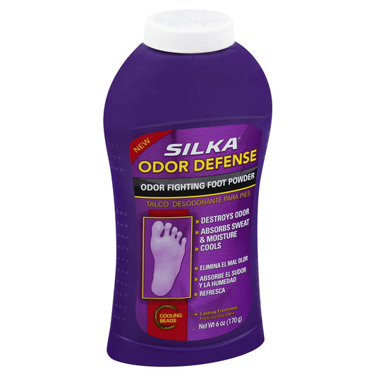 Silka Odor Defense Odor Fighting Foot Powder 6 oz