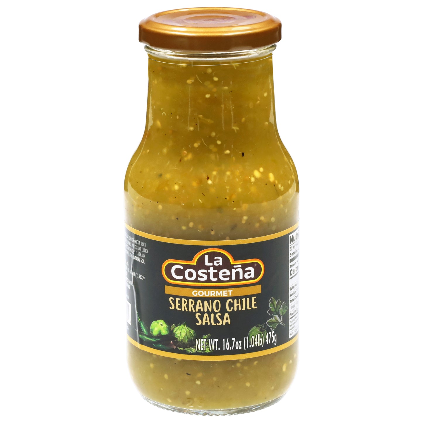 Salsa de Chile Serrano Gourmet La Costeña 16.7 oz