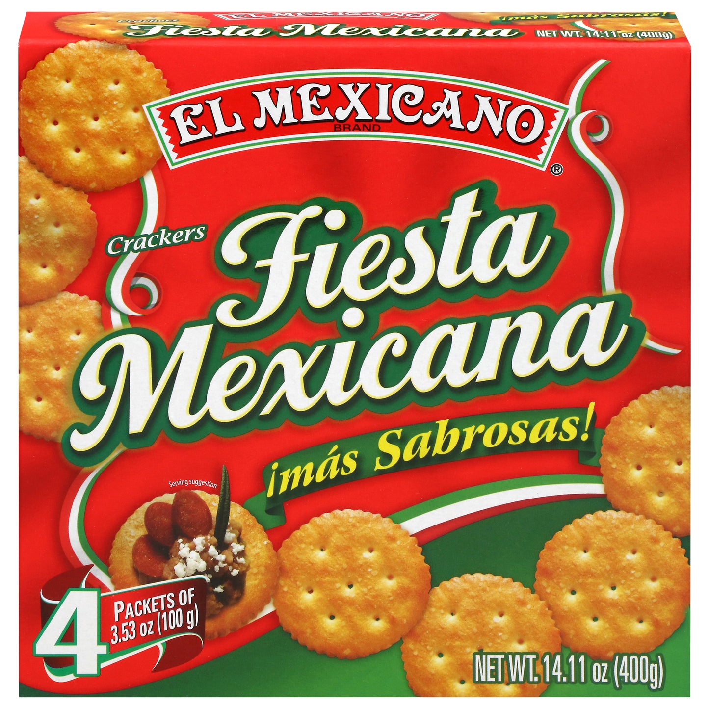 El Mexicano Fiesta Mexicana Crackers 4 - 3.53 oz Packets