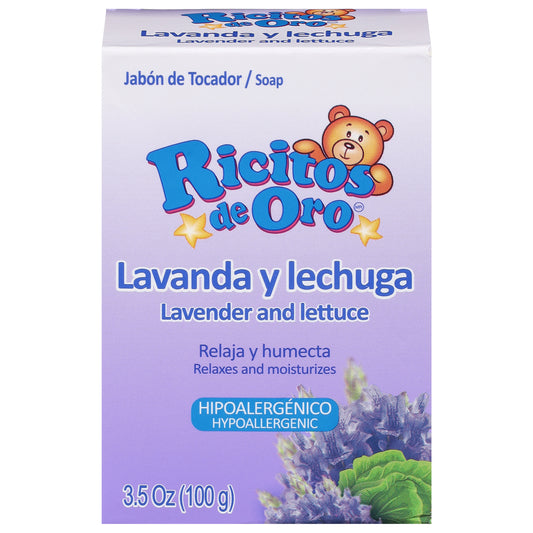 Ricitos de Oro Hypoallergenic Relaxes and Moisturizes Lavender and Lettuce Soap 3.5 oz