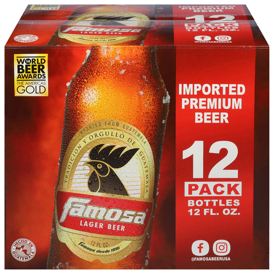 Famosa Lager Beer 12 Pack 12 - 12 fl oz Bottles