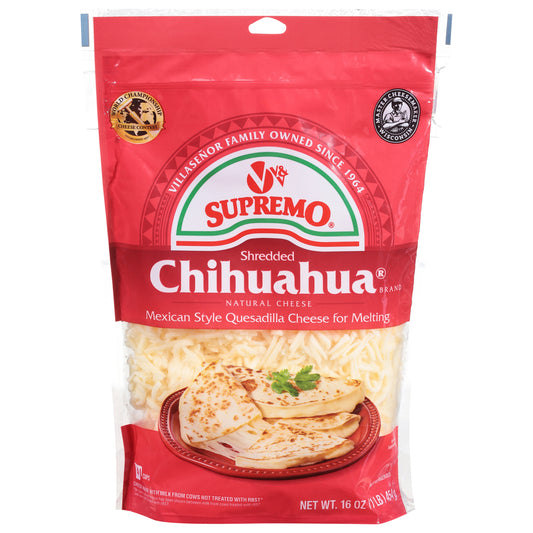 Supremo Chihuahua Mexican Style Quesadilla Natural Shredded Cheese 16 oz