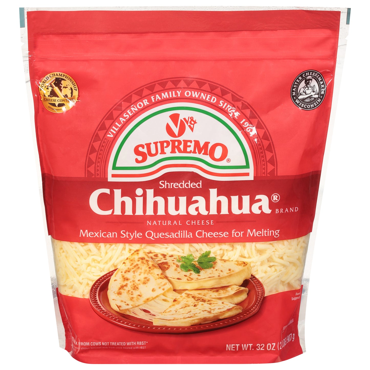 V&V Supremo Chihuahua Shredded Natural Cheese 1 32 oz