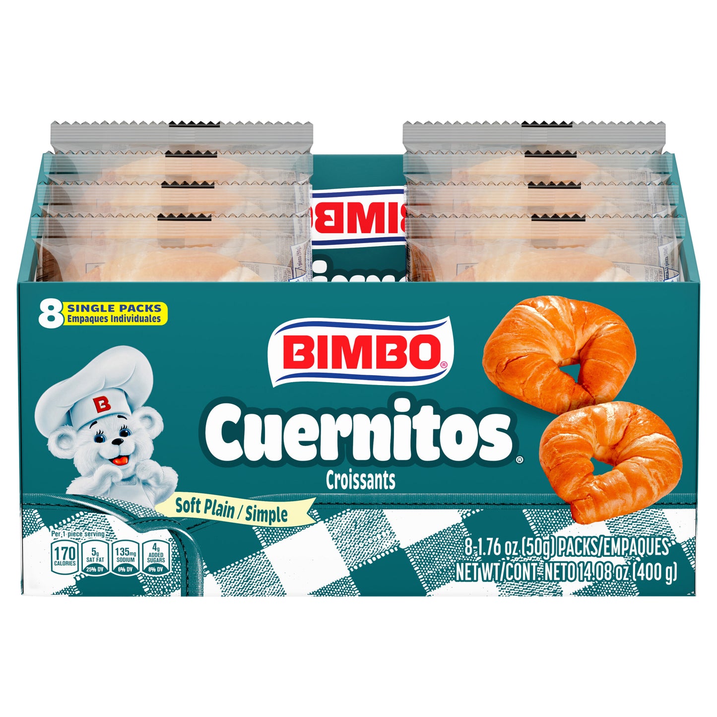 Bimbo Cuernitos Plain Croissants, 8 packs, 14.08 oz