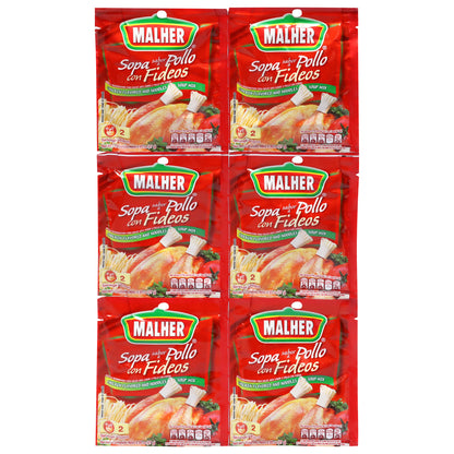 Malher Chicken Flavored Noodles Soup Mix 6 - 0.95 oz Packets