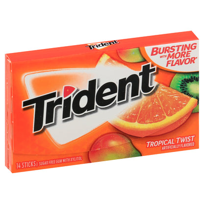 Trident Sugar Free Tropical Twist Bursting with More Flavor Gum 14 ea