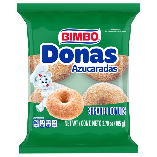 Bimbo Donas Azucaradas Sugared Donuts, 4  count, 3.7 oz