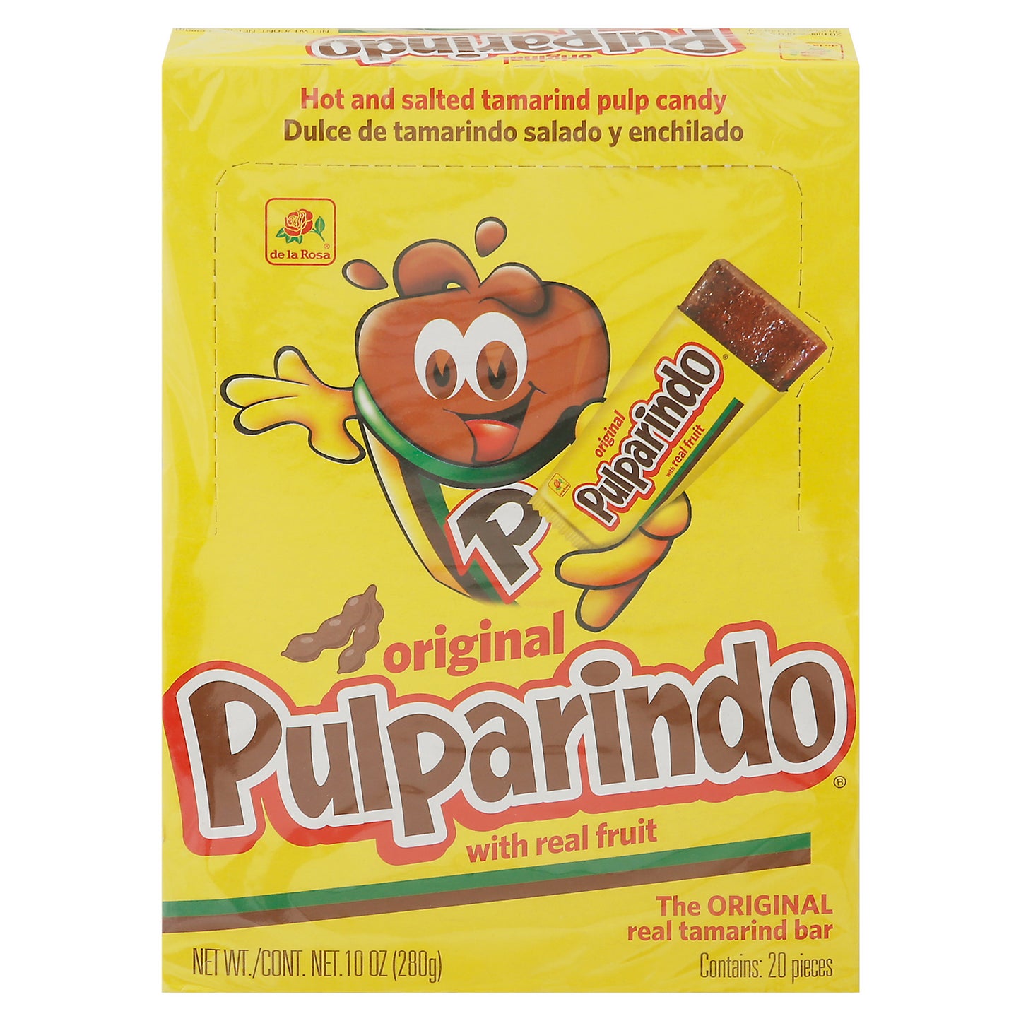 Pulparindo Original Tamarind Bar with Real Fruit 20 ea