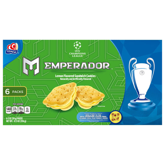 Gamesa Emperador Sandwich Cookies Lime Artificially Flavored 2 Oz 6 Count