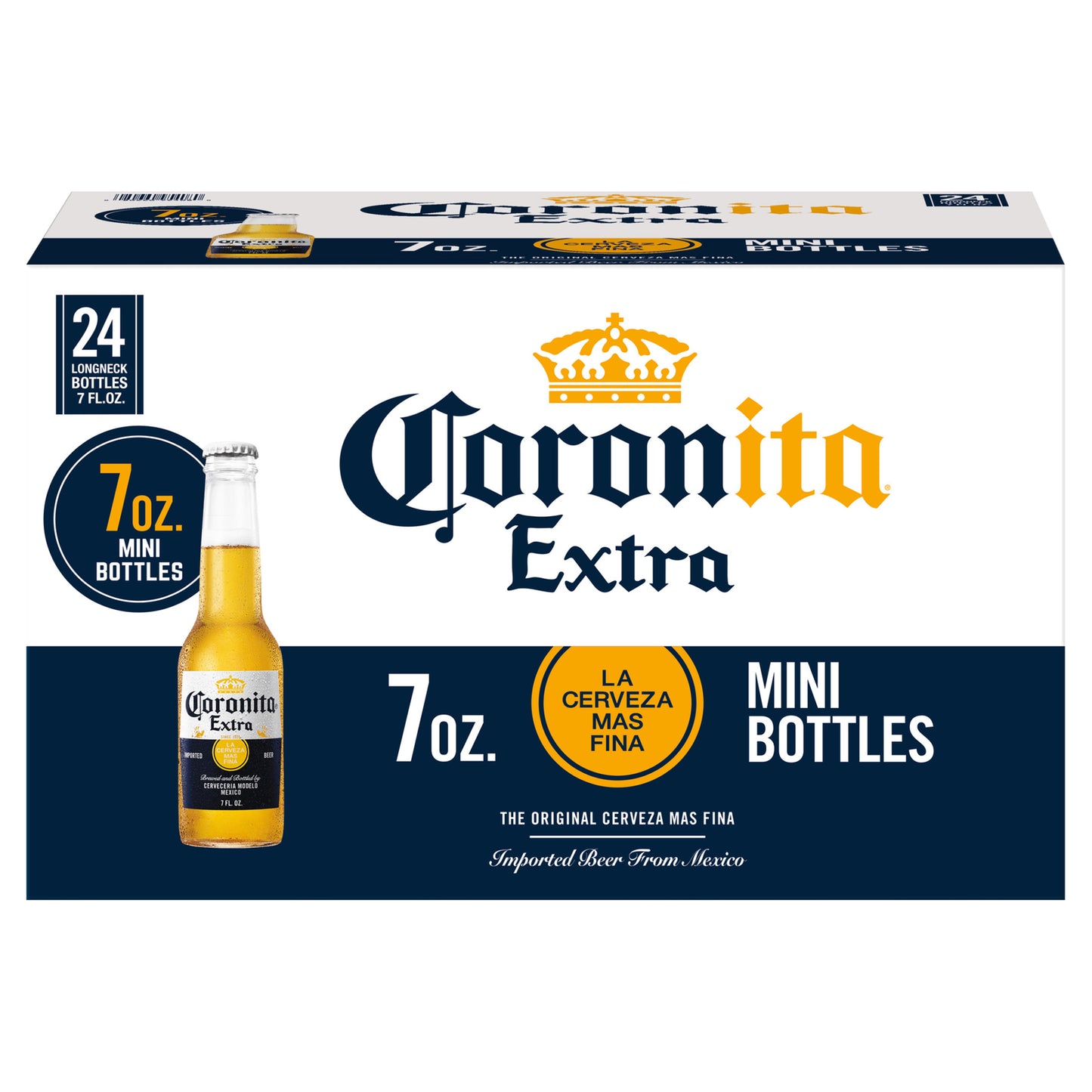 Corona Extra Coronita Mexican Lager Beer, 24 pk 7 fl oz Bottles, 4.6% ABV
