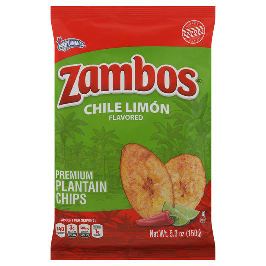 Zambos Yummies Mild Premium Chile Limon Flavored Plantain Chips 5.3 oz