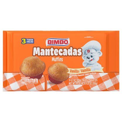 Bimbo Mantecadas Vanilla (Club Pack) Muffins, 3 count, 11.10 oz