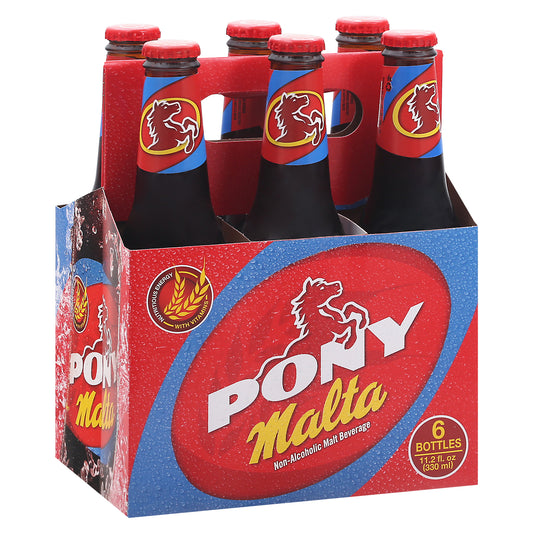 Pony Malta Non-Alcoholic Malt Beverage 6-11.2 fl oz Bottles