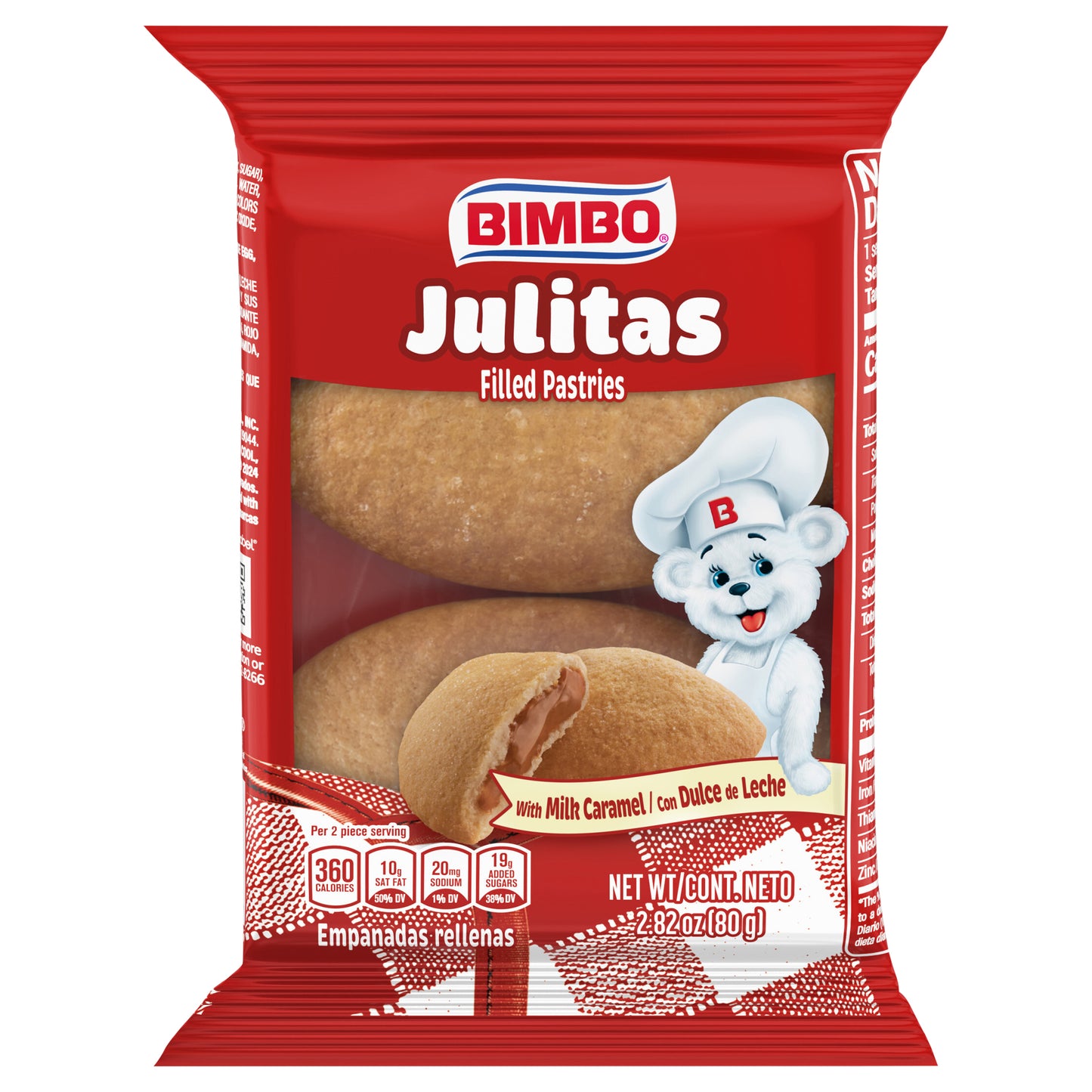 Bimbo Julitas Milk Caramel (Twin Pack) Filled Pastries, 2 count, 2.82 oz