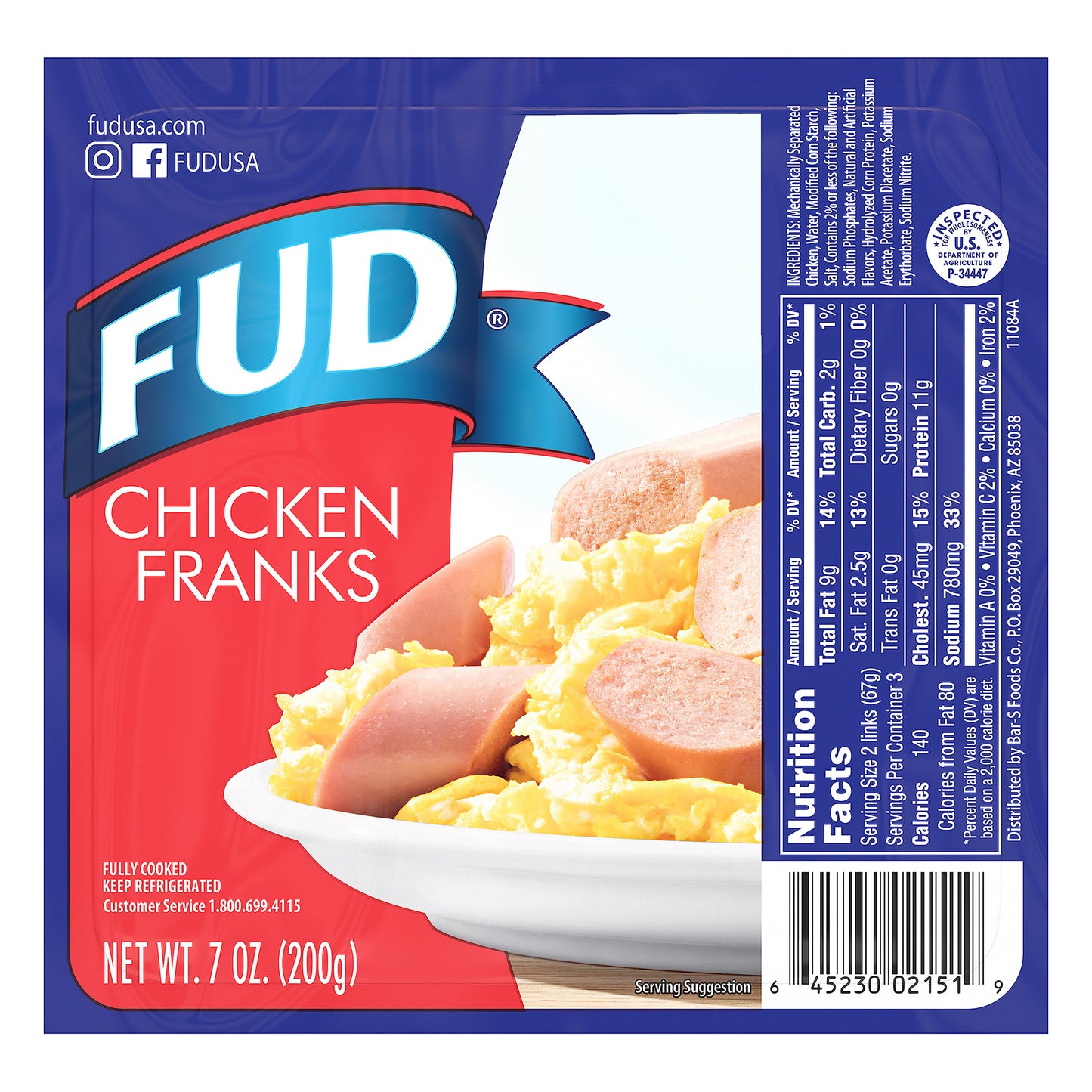 FUD Chicken Franks 7 oz