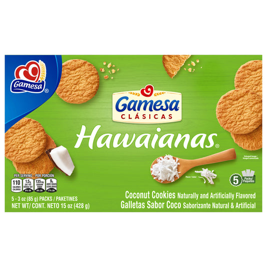 Gamesa Hawaianas Cookies Coconut Flavored 3 Oz 5 Count