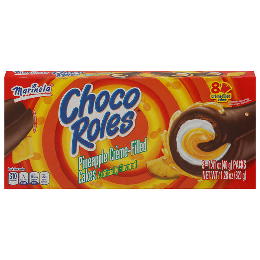 Marinela Choco Roles Pineapple Creme Filled Cakes 8 - 1.41 oz Packs