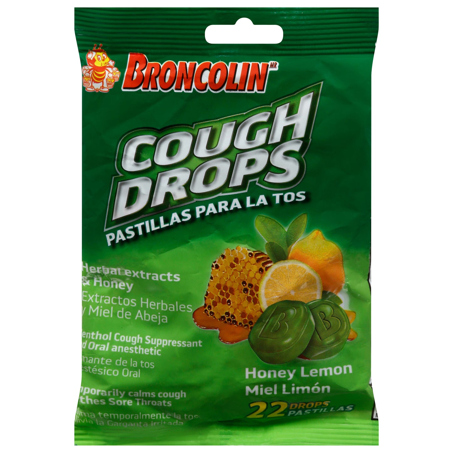 Broncolin Honey Lemon Cough Drops 22 ea