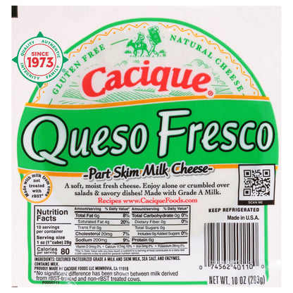 Cacique® Queso Fresco Part Skim Milk Cheese 10 oz Pack