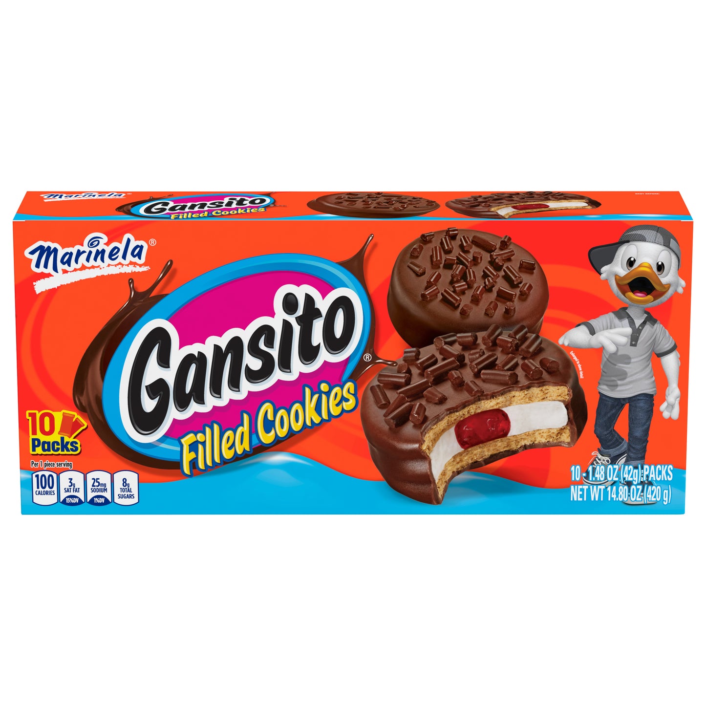 Marinela Gansito Filled Cookies 10 ea
