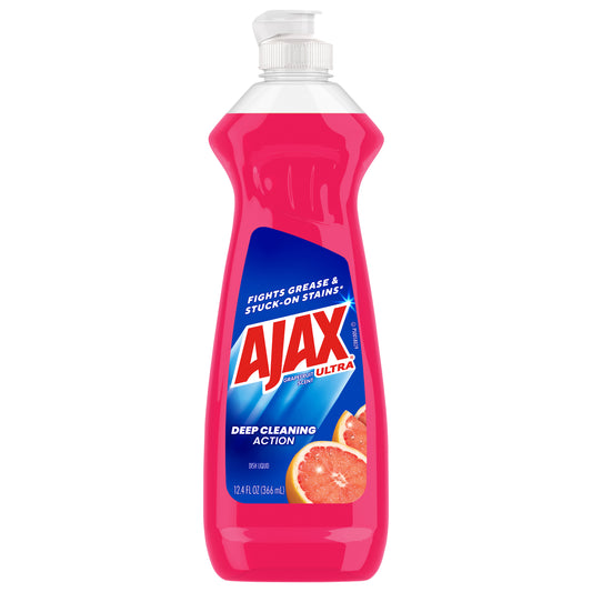 Ajax Ultra Liquid Dish Soap Grapefruit Scent, Deep Cleaning Action, 12.4 Oz. Bottle