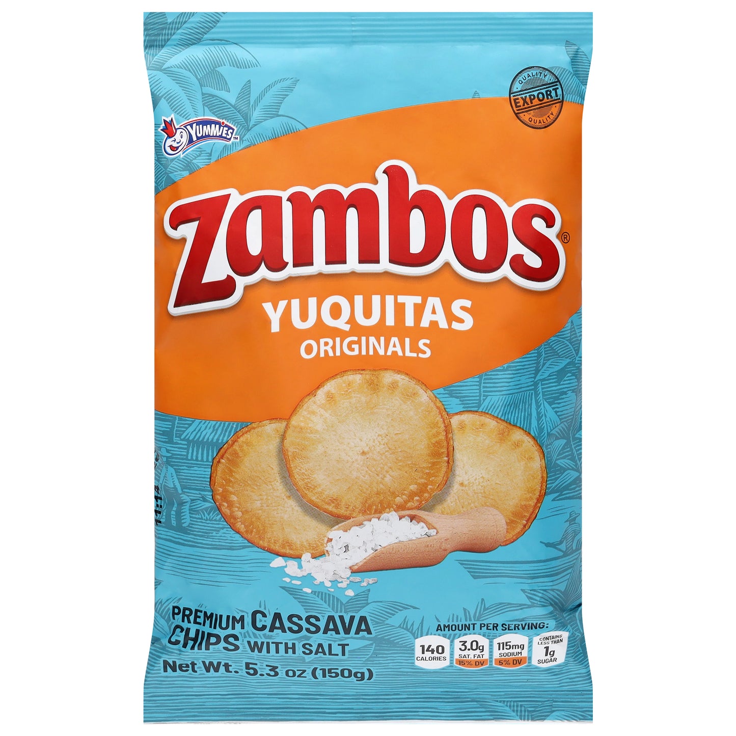 Yummies Zambos Originals Premium Cassava Chips with Salt 5.3 oz