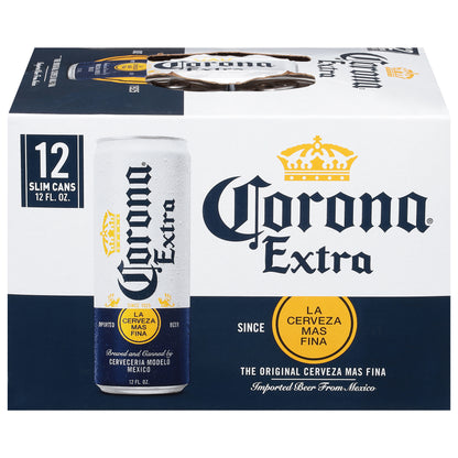 Corona Extra Mexican Lager Beer, 12 pk 12 fl oz Cans, 4.6% ABV