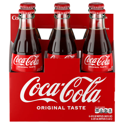 Botellas de vidrio de Coca-Cola, 8 onzas líquidas, paquete de 6