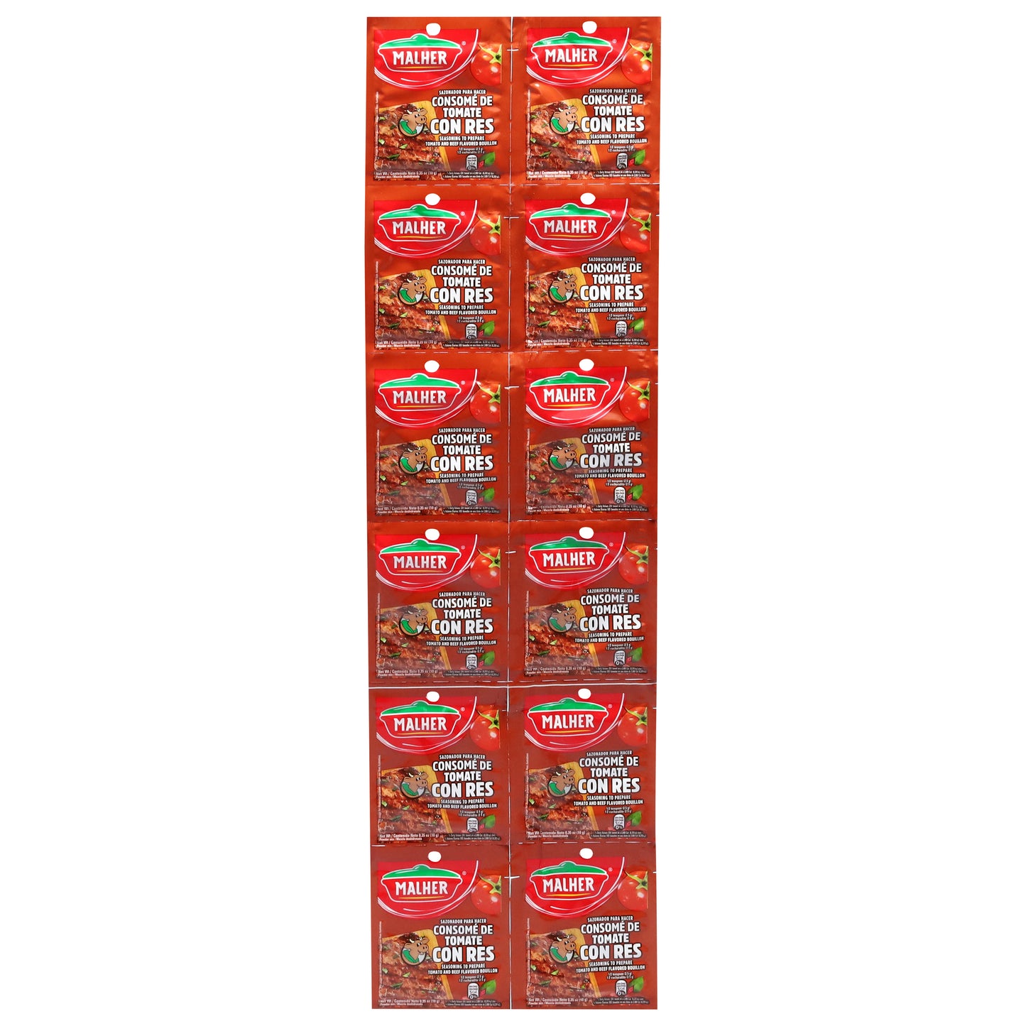 Malher Tomato and Beef Flavored Bouillon 12 - 0.35 oz Packets