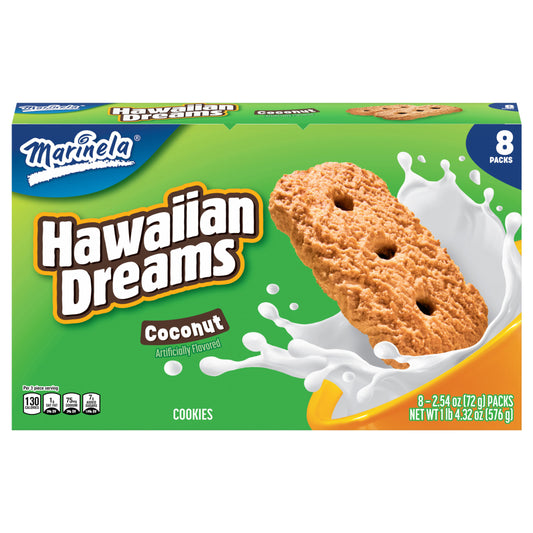 Marinela Hawaiian Dreams Coconut Cookies, 8 packs, 20.32 oz