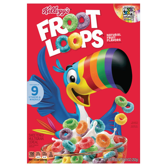 Kellogg's Froot Loops Breakfast Cereal Original, 8.9 oz