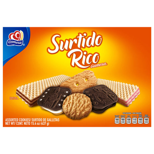 Gamesa Surtido Rico Variety Pack Cookies 15.4 Ounce Paper Box