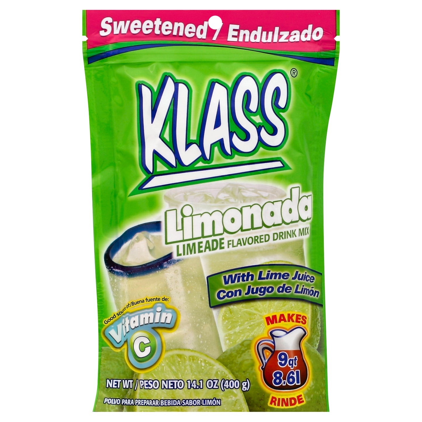 Klass Drink Mix 14.1 oz - Fresa Limonada LIMEADE FLAVORED DRINK MIX