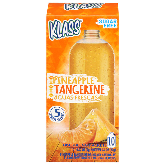 Klass Aguas Frescas Sugar Free Pineapple Tangerine Drink Mix 10 - 0.07 oz On-The-Go Packets