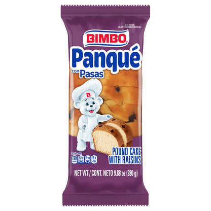 Bimbo Panqué con Pasas Plain Pound Cake with Raisins, 9.88 oz