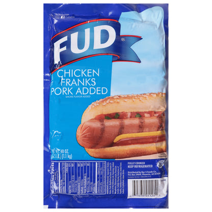 FUD Chicken Franks Pork Added 40 oz