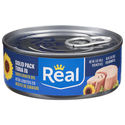 Real in Sunflower Oil Solid Pack Tuna 5 oz