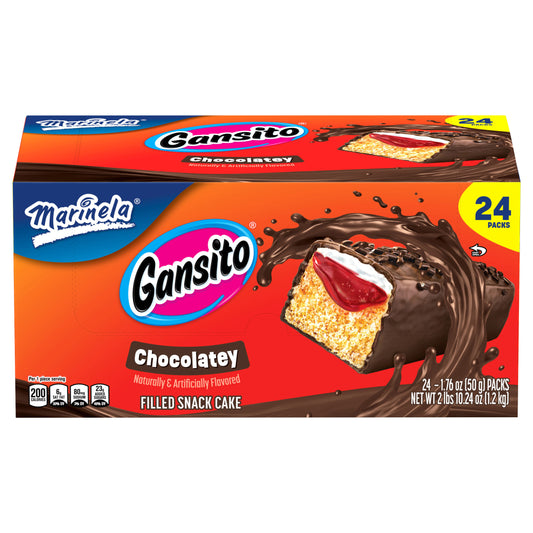 Marinela Gansito Strawberry Chocolate Flavored Covered Filled Snack Cake, 24 packs, 42.24 oz