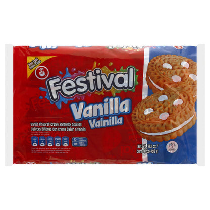 Festival 12 Packs Vanilla Sandwich Cookies 14.2 oz