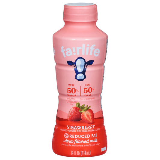 Leche de fresa ultrafiltrada Fairlife con 2 % de grasa reducida, 14 onzas líquidas