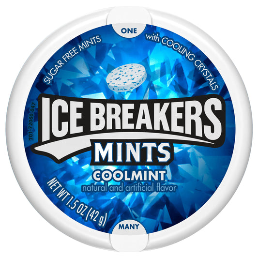 Mentas sin azúcar ICE BREAKERS Cool Mint, lata de 1.5 oz